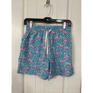 Chubbies Swim Trunks Shorts Mens Small Blue Pink Flamingo 5.5 Inseam Drawstring